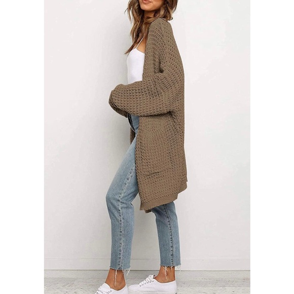 🍂NWT Batwing Sleeve Open Front Chunky Cable Knit Cardigan Sweater🍂 - Picture 5 of 7